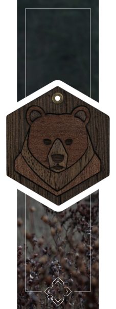 Ohrringe Ohrhänger Accessoire Bär aus Holz